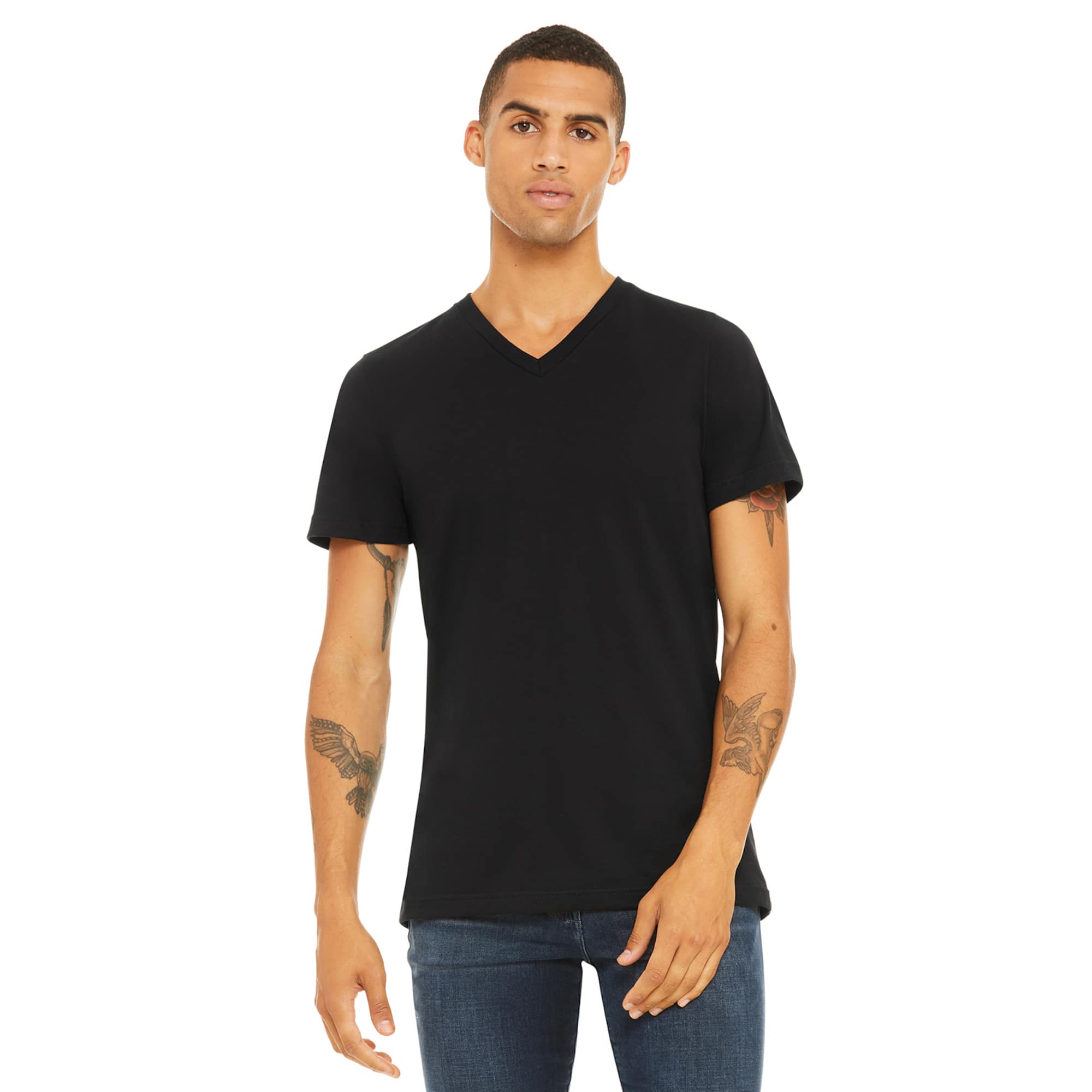 6 Pack: BELLA+CANVAS® Short Sleeve V-Neck Adult Unisex Cotton Jersey T-Shirt